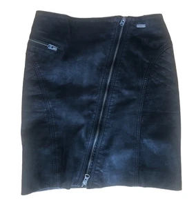 Brand New Pepe Jeans Mini Skirt Size S For Women Black Goat Leather RRP £110 - Picture 1 of 5
