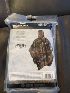 Mossy Oak Adult Rain Poncho, One Size Fits Most, Mossy Oak Break-Up Country Camo - Picture 1 of 2