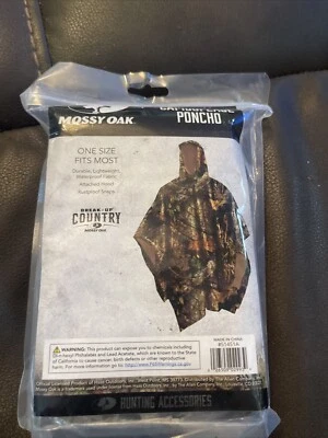 Mossy Oak Adult Rain Poncho, One Size Fits Most, Mossy Oak Break-Up Country Camo - Image 1 of 2