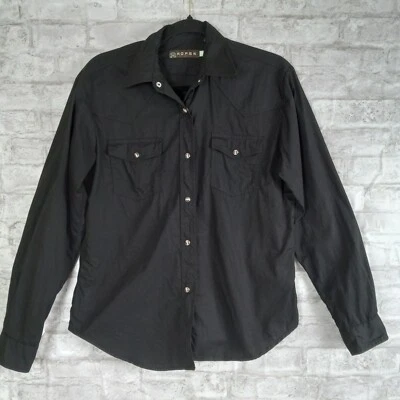 Roper Pearl Snap Shirt Mens Small Black Western Cowboy Rodeo Rancher - Image 1 of 4