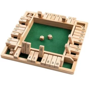2-4 Player Wooden Math Flaps & Dice Board Box Game Cognitive Thinking Ability Wo - Picture 1 of 6