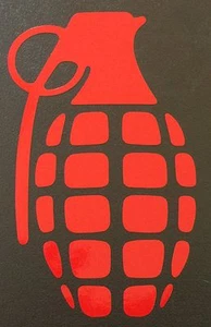 NEW RED HAND GRENADE MILITARY ARMY BOMB WEAPON DECAL STICKER LOGO EMBLEM  - Picture 1 of 8