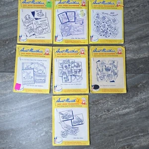 7 Aunt Martha's Hot Iron Transfer Patterns Embroidery Craft  Vintage NEW - Picture 1 of 9