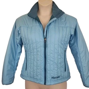 Chaqueta Abrigo Marmot Acolchado Puffer Adulto Mujer Pequeño Azul Bolsillos con Cremallera Completa S - Imagen 1 de 17