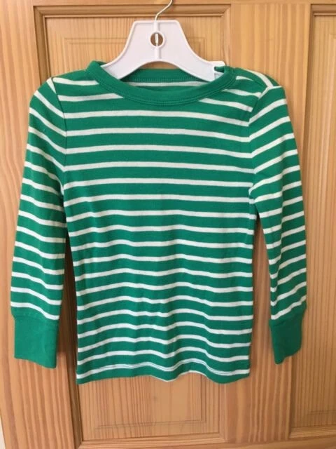 NWT Gymboree Green Stripe Tee T Shirt Top Girls Long sleeve 4,5/6,7/8,10/12 - Image 1 of 1