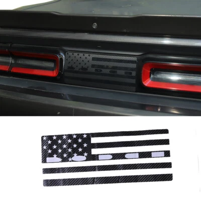 Für Dodge Challenger 15+ Carbon Hinten Center Abdeckung Trim Aufkleber Zubehör