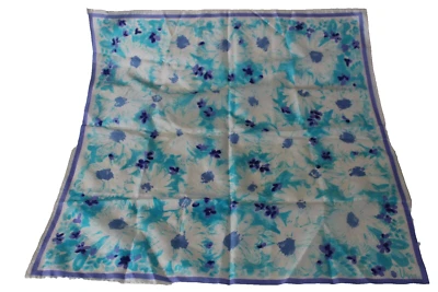 Bufandas By Vera Vitage Bufanda Floral Azul Blanco Púrpura Foto 1 de 4