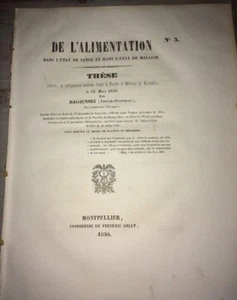 Ernährung im Gesundheits- und Krankheitszustand. BAGENSKI, 1850. - Bild 1 von 3