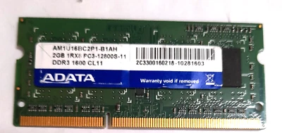 ADATA 2GB 1RX8 PC3-12800S-11 Laptop RAM Memory AM1U16BC2P1-B1AH - Image 1 of 2