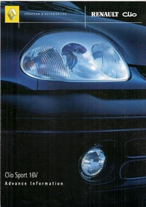 Renault Clio Sport 16v 1.2 2000-01 Anteprima mercato Regno Unito brochure pieghevole di vendita - Foto 1 di 2
