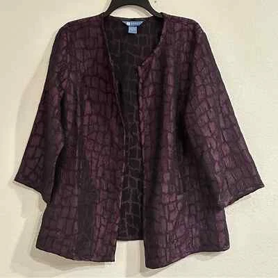 Vintage KORET Purple Textured Open Front Blazer Jacket, Size Large - Image 1 of 4