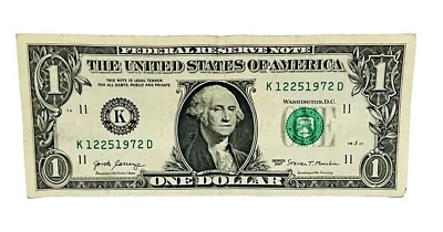 US One Dollar Bill - December 25, 1972 Christmas Date, Anniversary, Birthday - Image 1 of 4