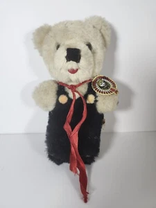Vintage Shanghai Puppenfabrik Mohair Teddybär 7 Zoll mit Etikett Glasaugen - Bild 1 von 16