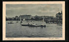Hamburg, Ruderboote auf der Alster, Paillon am Ufer, Ansichtskarte 