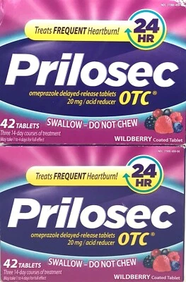 PRILOSEC OTC 2 X 42 (84) OMEPRAZOL 20mg *SALVAJE* SABOR COMPRIMIDOS CADUCIDAD 27/01+ Foto 1 de 4