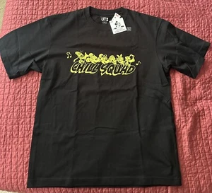 UNIQLO x Disney Chill Squad T-shirt Oversize Fit L size Black JAPAN NWT - Picture 1 of 5