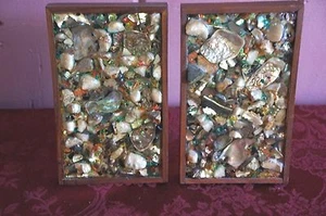 VTG. SHELL AND STONE ACCENTED BOOKENDS - Picture 1 of 1