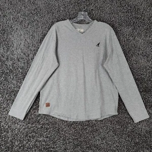 Kangol Womens Gray Long Sleeve V Neck Tee Size L - Picture 1 of 7