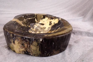 PETRIFIED DISH BOWL, Decorative Stone Dish, Polished Petrified Wood Dish - Picture 1 of 8