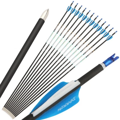 32" Pure Carbon Arrows 24T SP300-1000 ID4.2mm Recurve Bow Shooting Hunting 003" - Image 1 of 4