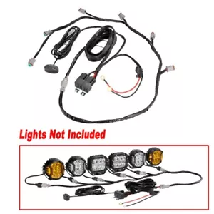 AUXBEAM 6-LED Pod Light DRL Power Wiring Harness Kit 10AWG+18AWG 3 PIN DT Plug - Picture 1 of 12
