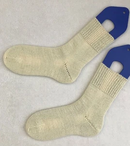 NEW Handmade Women Size Medium Vanilla Wool Socks, Natural - Picture 1 of 5