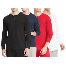 Tommy Hilfiger Men's Long Sleeve Shirt Warm Thermal Henley Neck Sleepwear Shirt