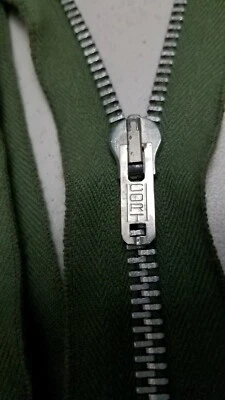 USA/Vtg1950s-70s/"CORT"/SEPARATING(Jacket)ZIPPER#5Metal ALUMINUM 21+"/GRN.COTTON - Image 1 of 4