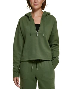 Felpa con cappuccio verde alta bassa nuova con etichette Calvin Klein Performance taglia M $70 GG438 - Foto 1 di 1