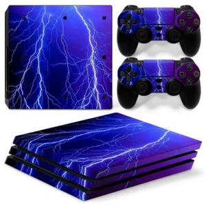 FOR PS4 Pro Console &2 Controllers skins sticker decal Wrap- Lightning - Picture 1 of 5