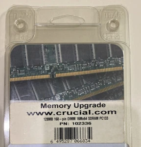 CRUCIAL 102336 128Mb 168 Pin DIMM 16x64 SDRAM PC133 - Picture 1 of 4