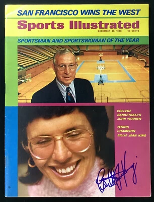 Billie Jean King Signed Sports Illustrated 12/25/72 No Label USOpen SOY Auto JSA - Image 1 of 4