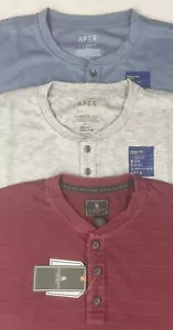 Men New Short Sleeves Henley Casual Tops -Choice Size & Color - Picture 1 of 7