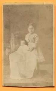 CDV Galion, OH, Ritratto di 2 fratelli, di Reck, circa 1880 timbro posteriore - Foto 1 di 3