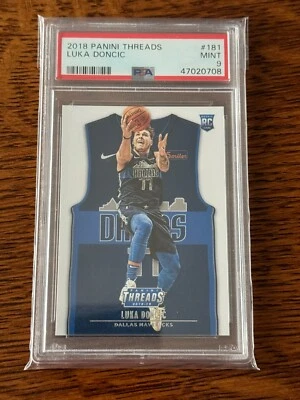 2018 Panini Threads Luka Doncic #181 PSA 9 MINT ROOKE CARD Los Angeles Lakers - Image 1 of 2