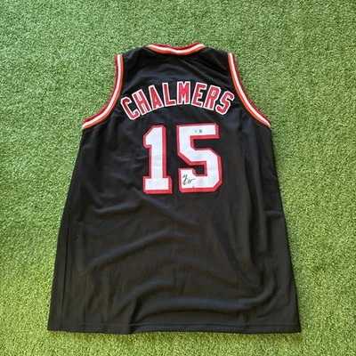 Camiseta negra autografiada/firmada de Mario Chalmers Miami autenticada por Beckett Foto 1 de 4