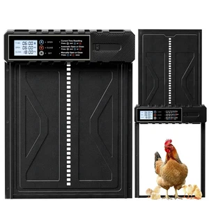 Extra große automatische Hühnerstalltür batteriebetrieben mit Timer & LED-Bildschirm - Bild 1 von 8
