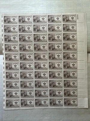3c Boy Scouts On My Honor US Stamp MNH Full Pane  RG1144 - Image 1 of 4