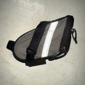 Trek Large Seat Bag Gray Black Reflective Under Saddle Zipper Strap Storage Bike - Picture 1 of 11