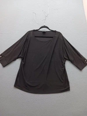 Blusa casual feminina Jones New York Signature 1X cinza bolinhas - Imagem 1 de 4