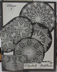 VTG Elizabeth Hiddleson Crochet Pattern Book Vol 8 Doilies Pineapple Peacock - Picture 1 of 10