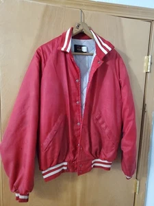 RAINIER TAVERN WASHINGTON Play Jac By Dunbrooke Vtg Snap Windbreaker Red MED - Picture 1 of 15
