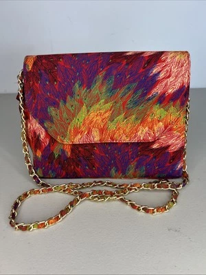 Bolso de Hombro Vintage J Renee Pluma de Pavo Real Noche Cartera Magnético a Presión Foto 1 de 4