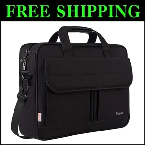 17-Inch Laptop Briefcase with Adjustable Shoulder Strap for Business Travel - Afbeelding 1 van 10