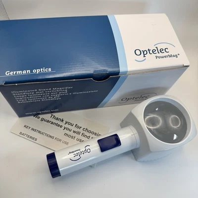 Optelec PowerMag+ 4X 12D LED Illuminated Stand Magnifier Germany Vision Aid - Image 1 of 4