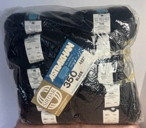 Vintage Sirdar Asrakhan Country  Style Knitting Yarn 4822 Black 10 Skeins 50g - Picture 1 of 5