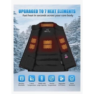 Lightweight Heated Vest - Rechargeable Heated Vest with Battery Pack, Black XXL - Picture 1 of 9