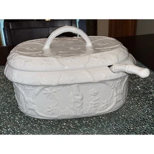 Vintage Loucarte White Chinoiserie Tureen Set - Picture 1 of 9