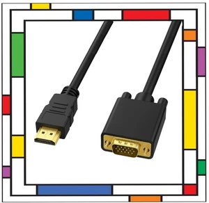 1.8M HDMI to VGA 1080P 60Hz Cable for PC Laptop Monitor PS3 XBox 360 Raspberry P - Picture 1 of 4