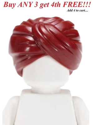 ☀️NUEVO LEGO Minifigura Minifigura Tocado Cubierta de Cabeza Sombrero Turbante Rojo Oscuro  Foto 1 de 2